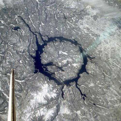 Krater impaktowy Manicouagan, Quebec, Kanada; źródło NASA